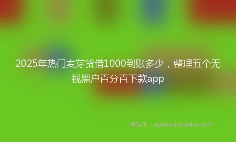 2025年热门麦芽贷借1000到账多少，整理五个无视黑户百分百下款app
