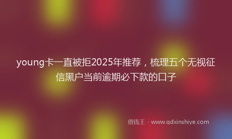 young卡一直被拒2025年推荐，梳理五个无视征信黑户当前逾期必下款的口子