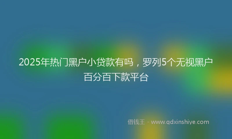 2025年热门黑户小贷款有吗，罗列5个无视黑户百分百下款平台