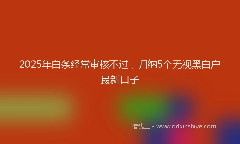 2025年白条经常审核不过，归纳5个无视黑白户最新口子