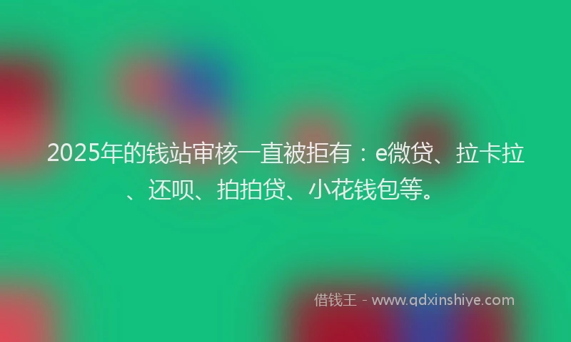 2025年的钱站审核一直被拒有：e微贷、拉卡拉、还呗、拍拍贷、小花钱包等。
