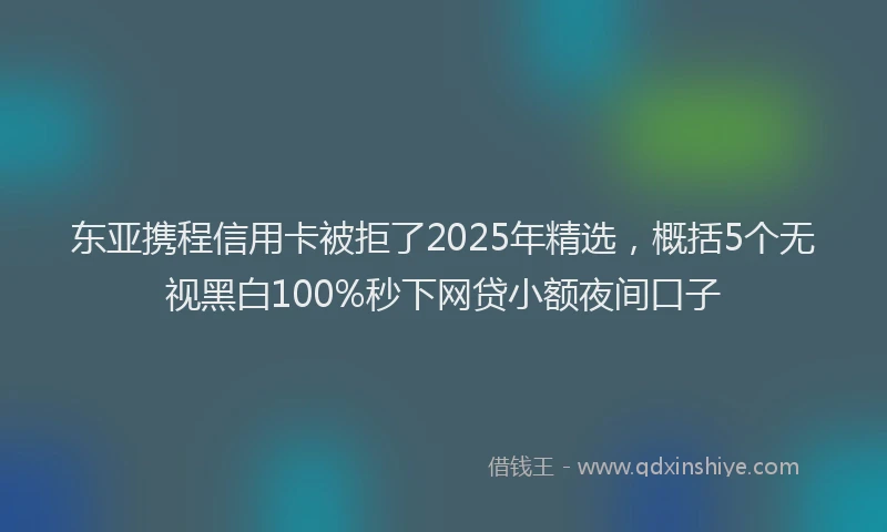 东亚携程信用卡被拒了2025年精选，概括5个无视黑白100%秒下网贷小额夜间口子