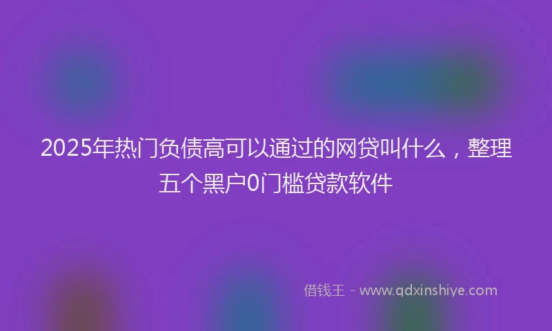 2025年热门负债高可以通过的网贷叫什么，整理五个黑户0门槛贷款软件