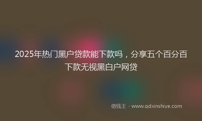 2025年热门黑户贷款能下款吗，分享五个百分百下款无视黑白户网贷