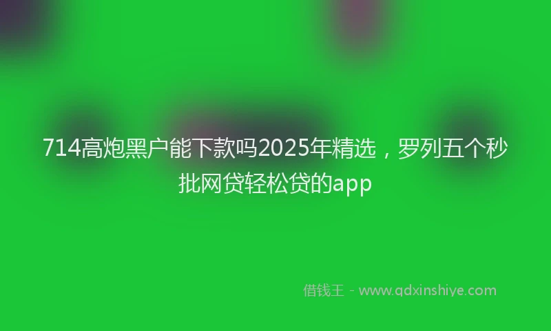714高炮黑户能下款吗2025年精选，罗列五个秒批网贷轻松贷的app