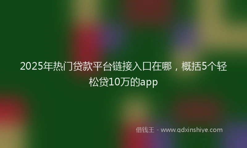 2025年热门贷款平台链接入口在哪，概括5个轻松贷10万的app