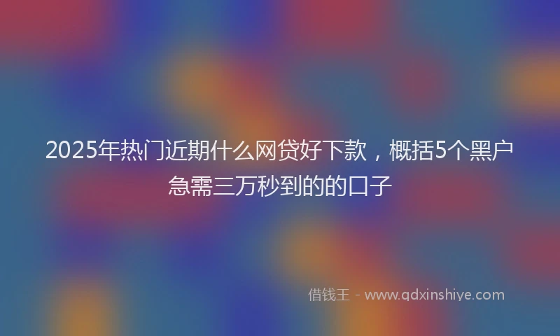 2025年热门近期什么网贷好下款，概括5个黑户急需三万秒到的的口子