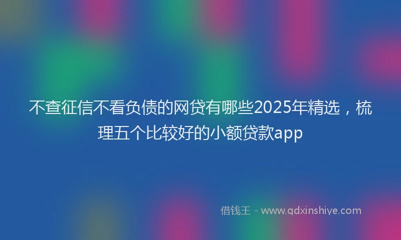 不查征信不看负债的网贷有哪些2025年精选，梳理五个比较好的小额贷款app