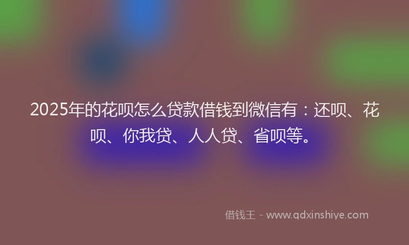 2025年的花呗怎么贷款借钱到微信有：还呗、花呗、你我贷、人人贷、省呗等。