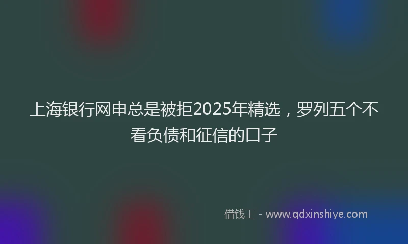 上海银行网申总是被拒2025年精选，罗列五个不看负债和征信的口子