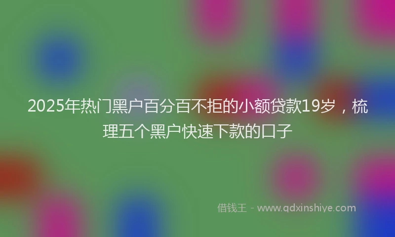 2025年热门黑户百分百不拒的小额贷款19岁，梳理五个黑户快速下款的口子
