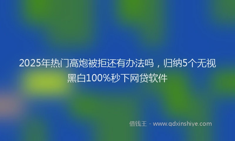 2025年热门高炮被拒还有办法吗，归纳5个无视黑白100%秒下网贷软件
