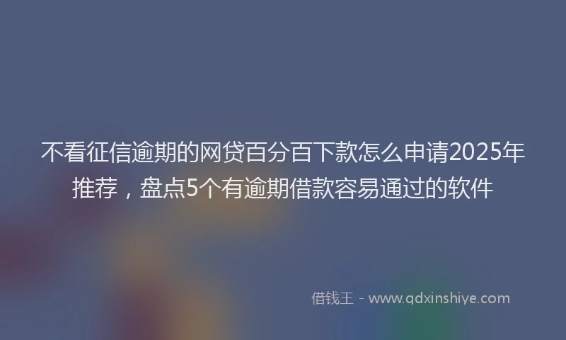 不看征信逾期的网贷百分百下款怎么申请2025年推荐，盘点5个有逾期借款容易通过的软件