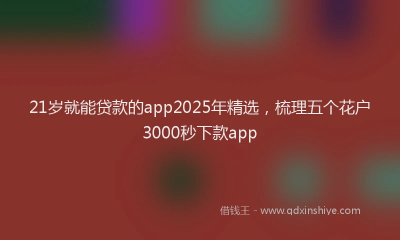21岁就能贷款的app2025年精选，梳理五个花户3000秒下款app