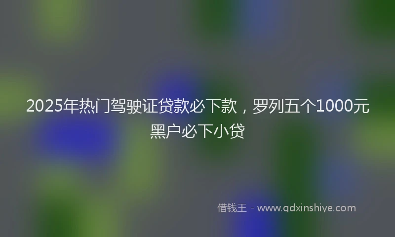 2025年热门驾驶证贷款必下款，罗列五个1000元黑户必下小贷