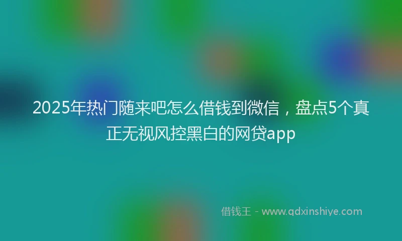 2025年热门随来吧怎么借钱到微信，盘点5个真正无视风控黑白的网贷app
