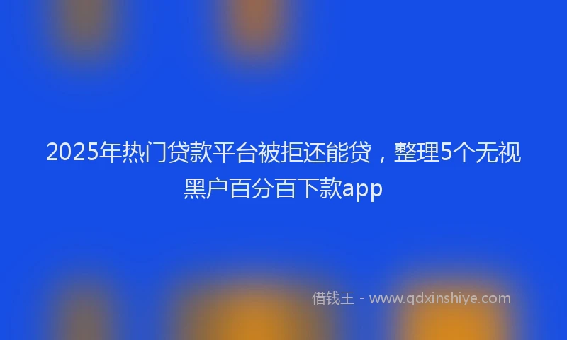 2025年热门贷款平台被拒还能贷，整理5个无视黑户百分百下款app