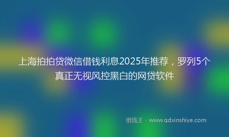 上海拍拍贷微信借钱利息2025年推荐，罗列5个真正无视风控黑白的网贷软件