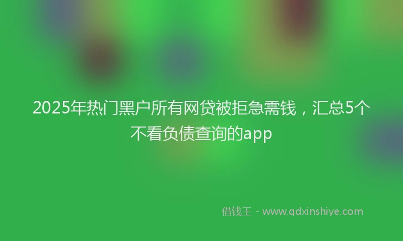 2025年热门黑户所有网贷被拒急需钱，汇总5个不看负债查询的app