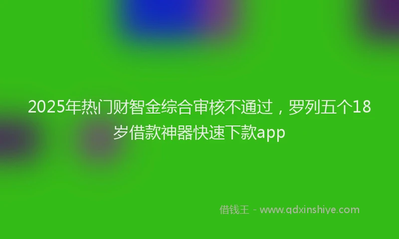 2025年热门财智金综合审核不通过，罗列五个18岁借款神器快速下款app