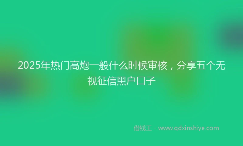 2025年热门高炮一般什么时候审核，分享五个无视征信黑户口子