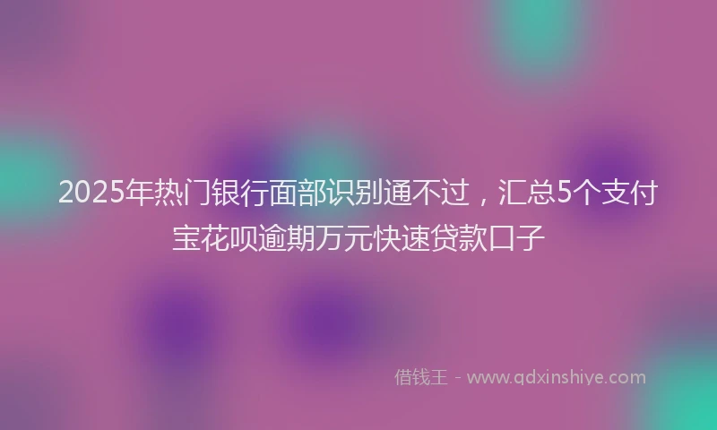 2025年热门银行面部识别通不过，汇总5个支付宝花呗逾期万元快速贷款口子