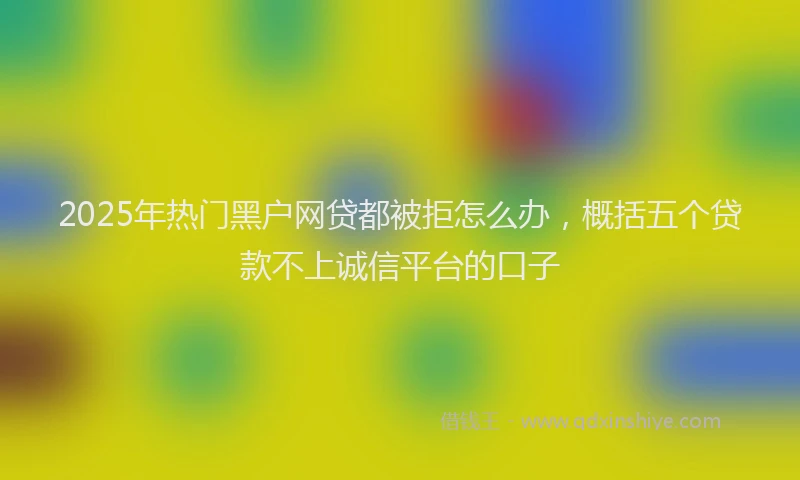 2025年热门黑户网贷都被拒怎么办，概括五个贷款不上诚信平台的口子