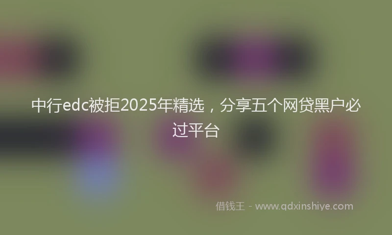 中行edc被拒2025年精选，分享五个网贷黑户必过平台