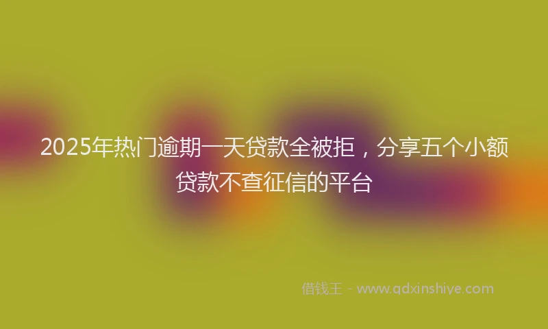 2025年热门逾期一天贷款全被拒，分享五个小额贷款不查征信的平台