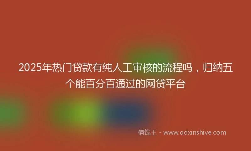 2025年热门贷款有纯人工审核的流程吗，归纳五个能百分百通过的网贷平台