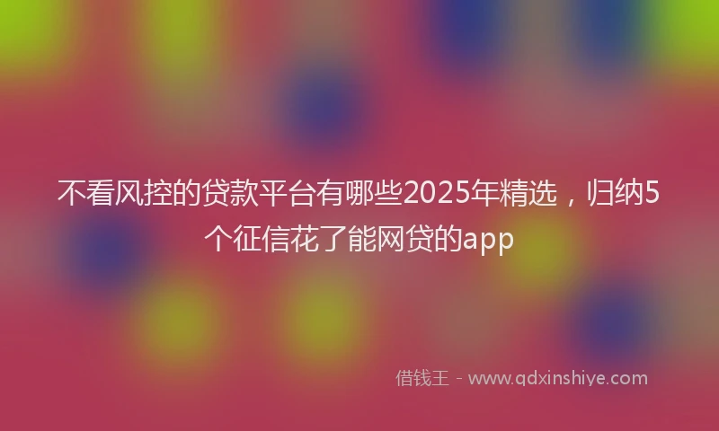 不看风控的贷款平台有哪些2025年精选，归纳5个征信花了能网贷的app