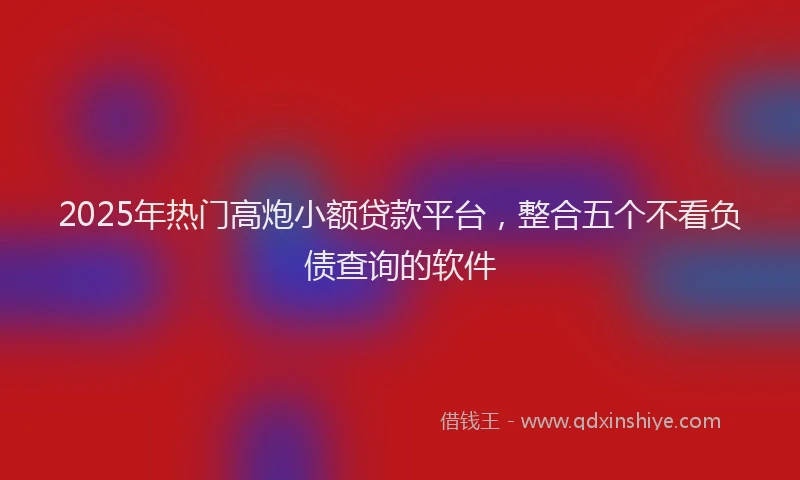2025年热门高炮小额贷款平台，整合五个不看负债查询的软件