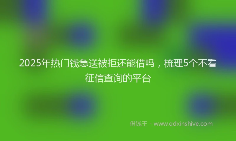 2025年热门钱急送被拒还能借吗，梳理5个不看征信查询的平台