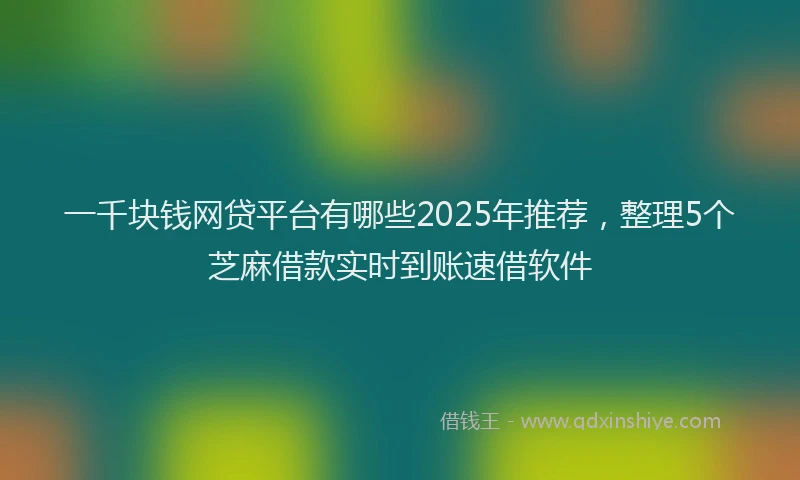一千块钱网贷平台有哪些2025年推荐，整理5个芝麻借款实时到账速借软件