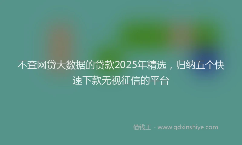 不查网贷大数据的贷款2025年精选，归纳五个快速下款无视征信的平台