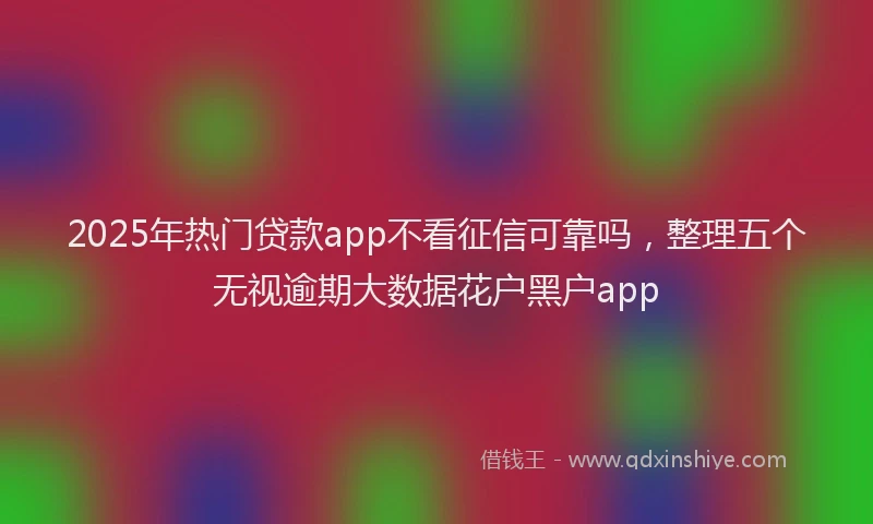 2025年热门贷款app不看征信可靠吗，整理五个无视逾期大数据花户黑户app