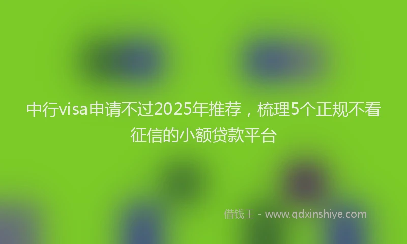 中行visa申请不过2025年推荐，梳理5个正规不看征信的小额贷款平台