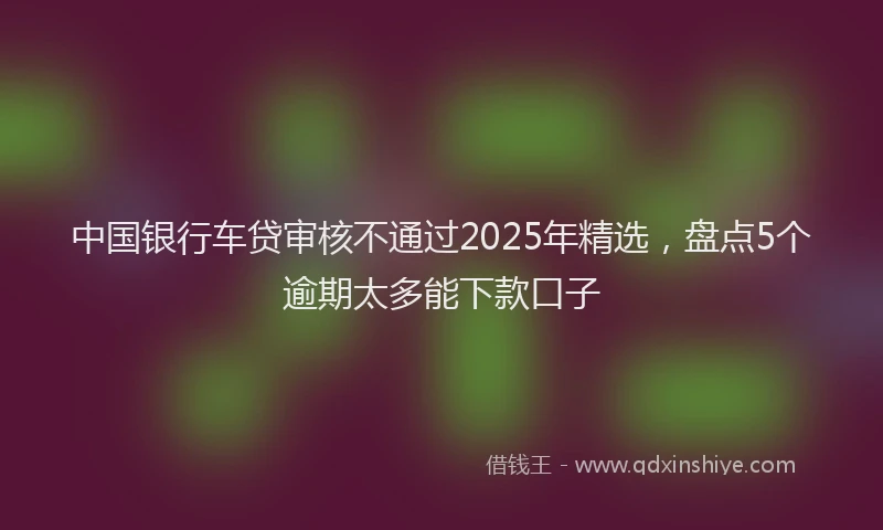中国银行车贷审核不通过2025年精选，盘点5个逾期太多能下款口子