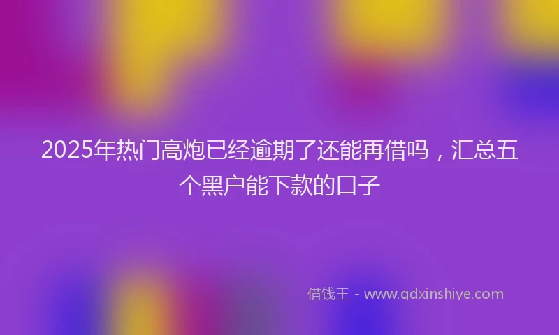 2025年热门高炮已经逾期了还能再借吗，汇总五个黑户能下款的口子