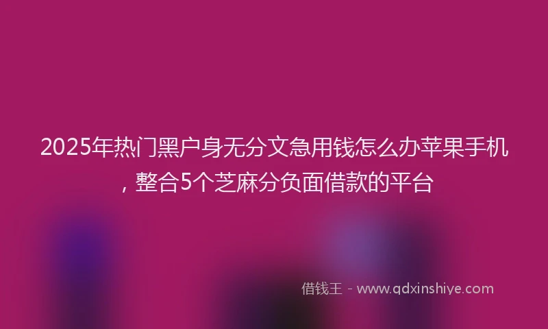 2025年热门黑户身无分文急用钱怎么办苹果手机，整合5个芝麻分负面借款的平台