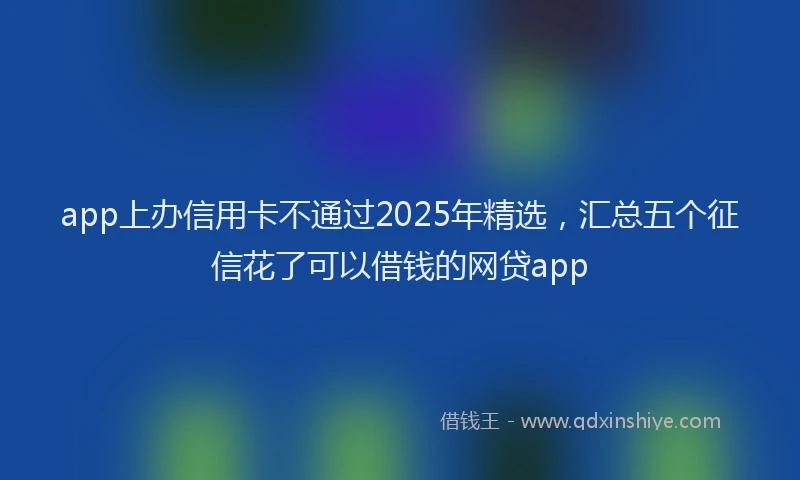 app上办信用卡不通过2025年精选，汇总五个征信花了可以借钱的网贷app