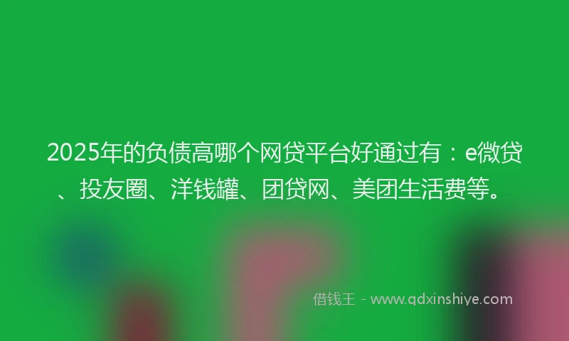 2025年的负债高哪个网贷平台好通过有：e微贷、投友圈、洋钱罐、团贷网、美团生活费等。
