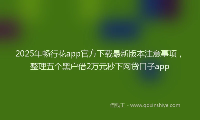 2025年畅行花app官方下载最新版本注意事项，整理五个黑户借2万元秒下网贷口子app
