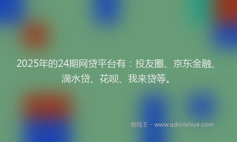 2025年的24期网贷平台有：投友圈、京东金融、滴水贷、花呗、我来贷等。
