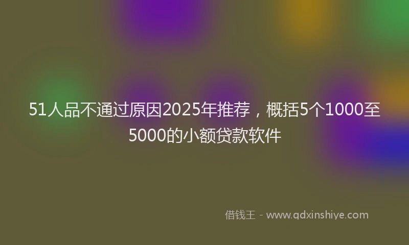 51人品不通过原因2025年推荐，概括5个1000至5000的小额贷款软件