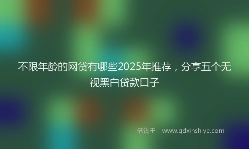 不限年龄的网贷有哪些2025年推荐，分享五个无视黑白贷款口子