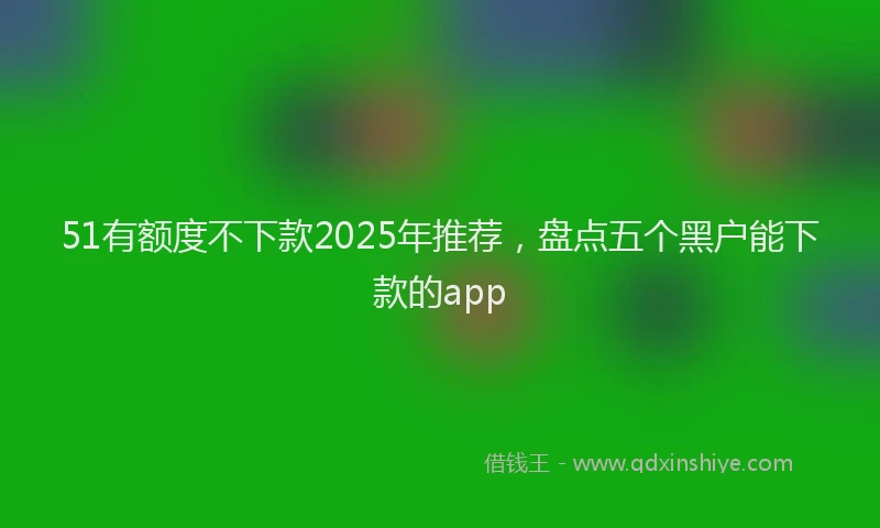 51有额度不下款2025年推荐，盘点五个黑户能下款的app