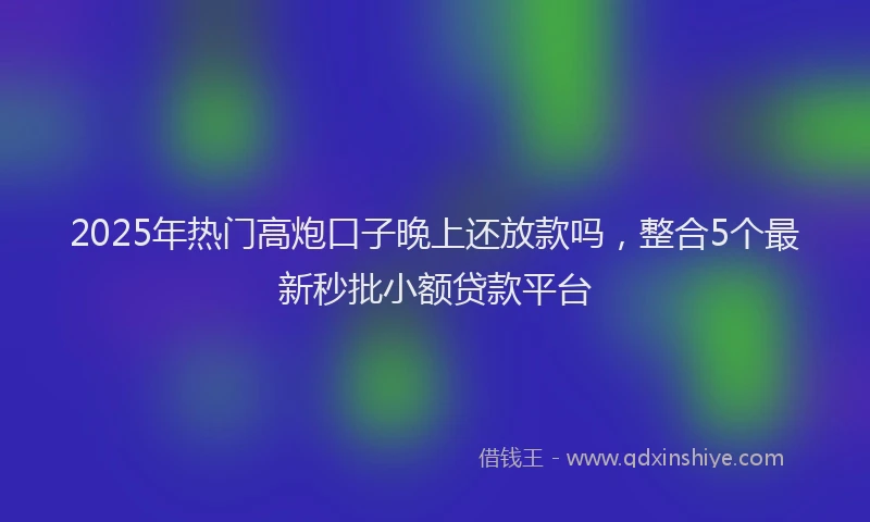 2025年热门高炮口子晚上还放款吗，整合5个最新秒批小额贷款平台