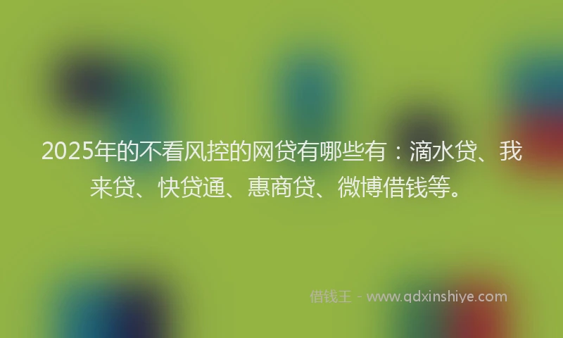 2025年的不看风控的网贷有哪些有：滴水贷、我来贷、快贷通、惠商贷、微博借钱等。