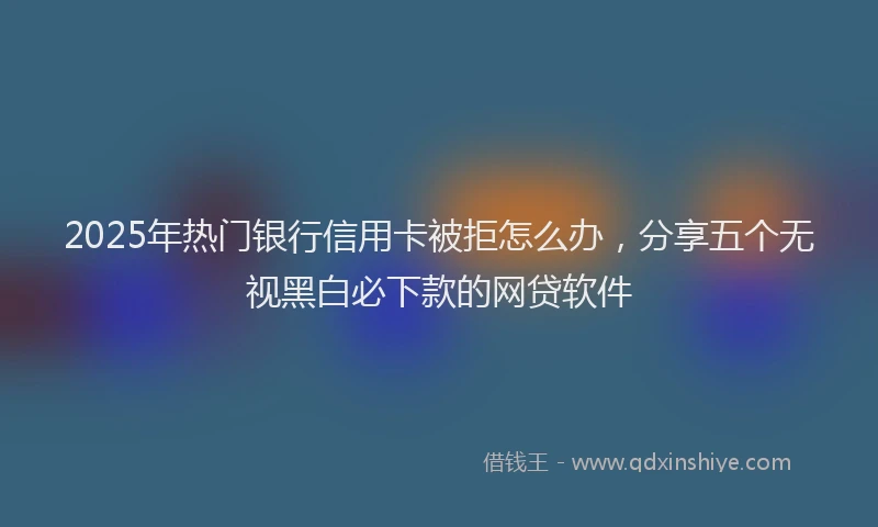 2025年热门银行信用卡被拒怎么办，分享五个无视黑白必下款的网贷软件